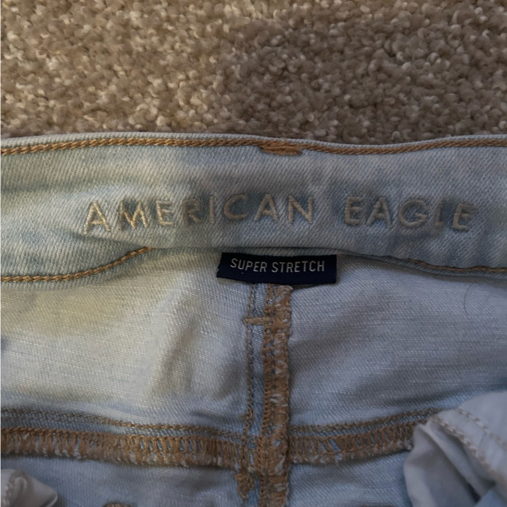 Light Blue Distressed Women's Jeans - Picture 3 of 5